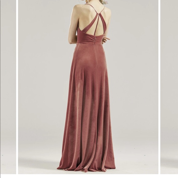 Bridesmaids dress Velet Dusty Rose Color - Picture 3 of 5